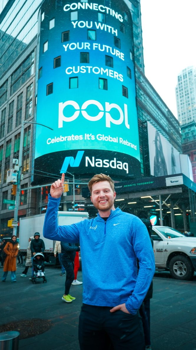 Luke Erickson at Nasdaq, Times Square